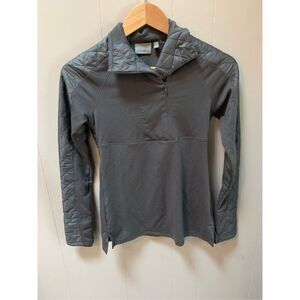 ATHLETA Quilted Half Zip Pullover Jacket Vortex Gray 138219 XXS